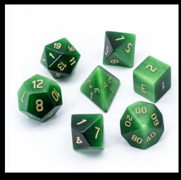 Cats Eye dice Green
